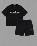 st.olive t-shirt and shorts