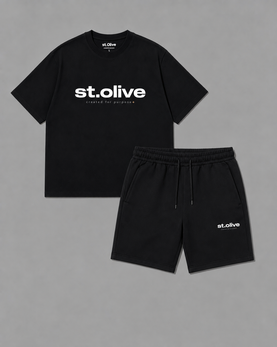 st.olive t-shirt and shorts